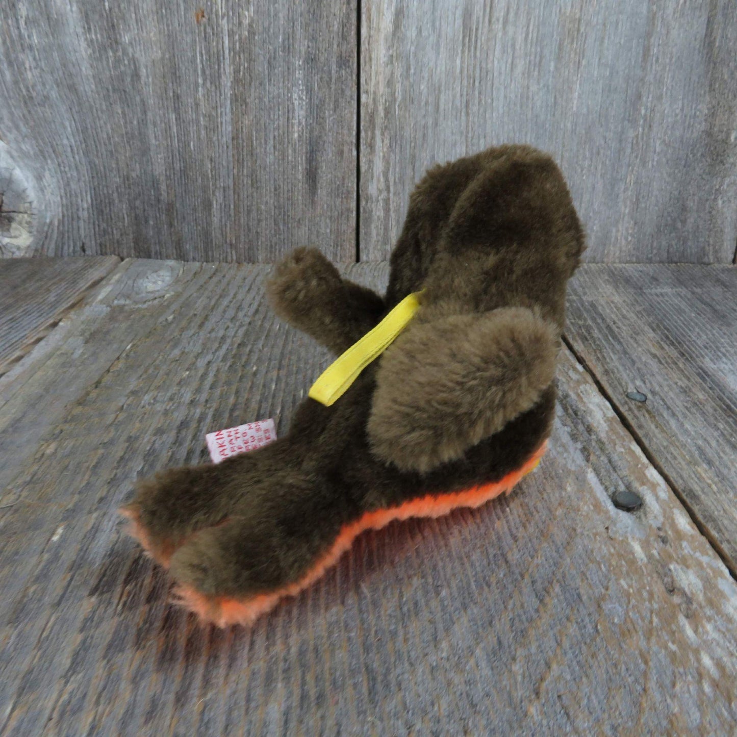 Vintage Brown Bird Robin Stuffed Animal 1981 Dakin Plush 6 Inch Orange Breasted Toy Doll