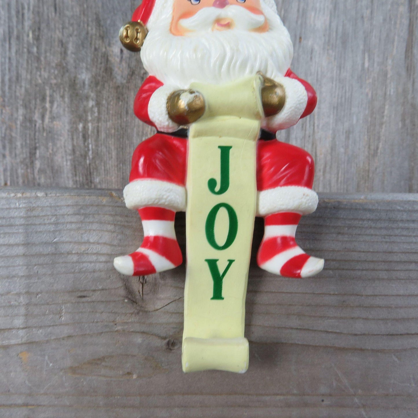 Vintage Santa Christmas Stocking Holder Russ St Nick Hanger Hook