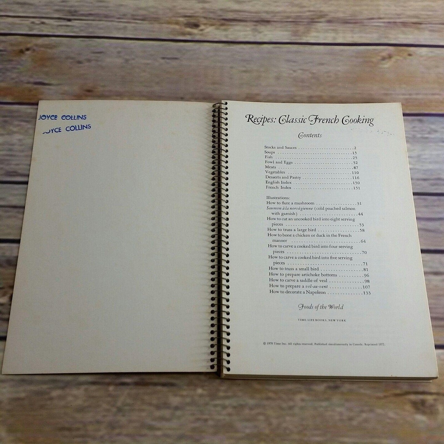 Vtg French Cookbook Recipes Classic French CookingTime Life Books Foods of the World 1970 Spiral Bound