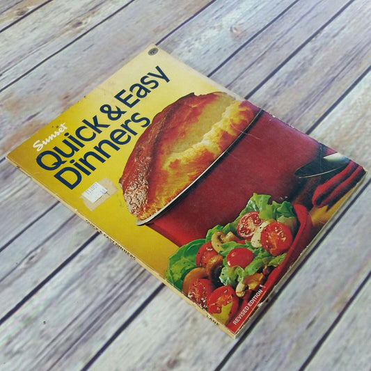 Vintage Cookbook Sunset Quick and Easy Dinners 1974 Paperback Book Second Edition