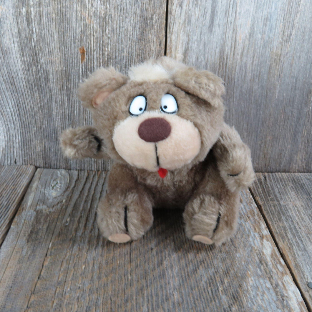 Vintage Teddy Bear Potbelly Plush Tongue Light Muzzle Union Toy Stuffed Animal 1982