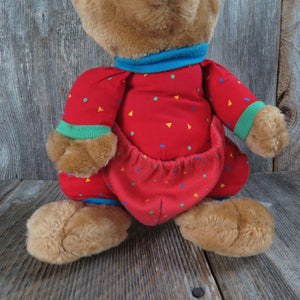 Vintage Kangaroo Plush Avon Brown Red Jumper Pajamas Stuffed Animal Kasey 1991