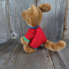 Load image into Gallery viewer, Vintage Kangaroo Plush Avon Brown Red Jumper Pajamas Stuffed Animal Kasey 1991