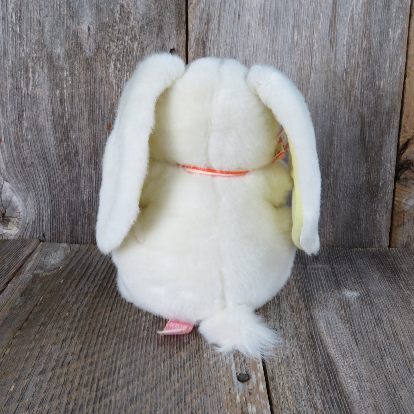 Vintage Bunny Rabbit With Carrot Plush Stuffed Animal Mouse in the House Toys White Easter Basket Toy Doll