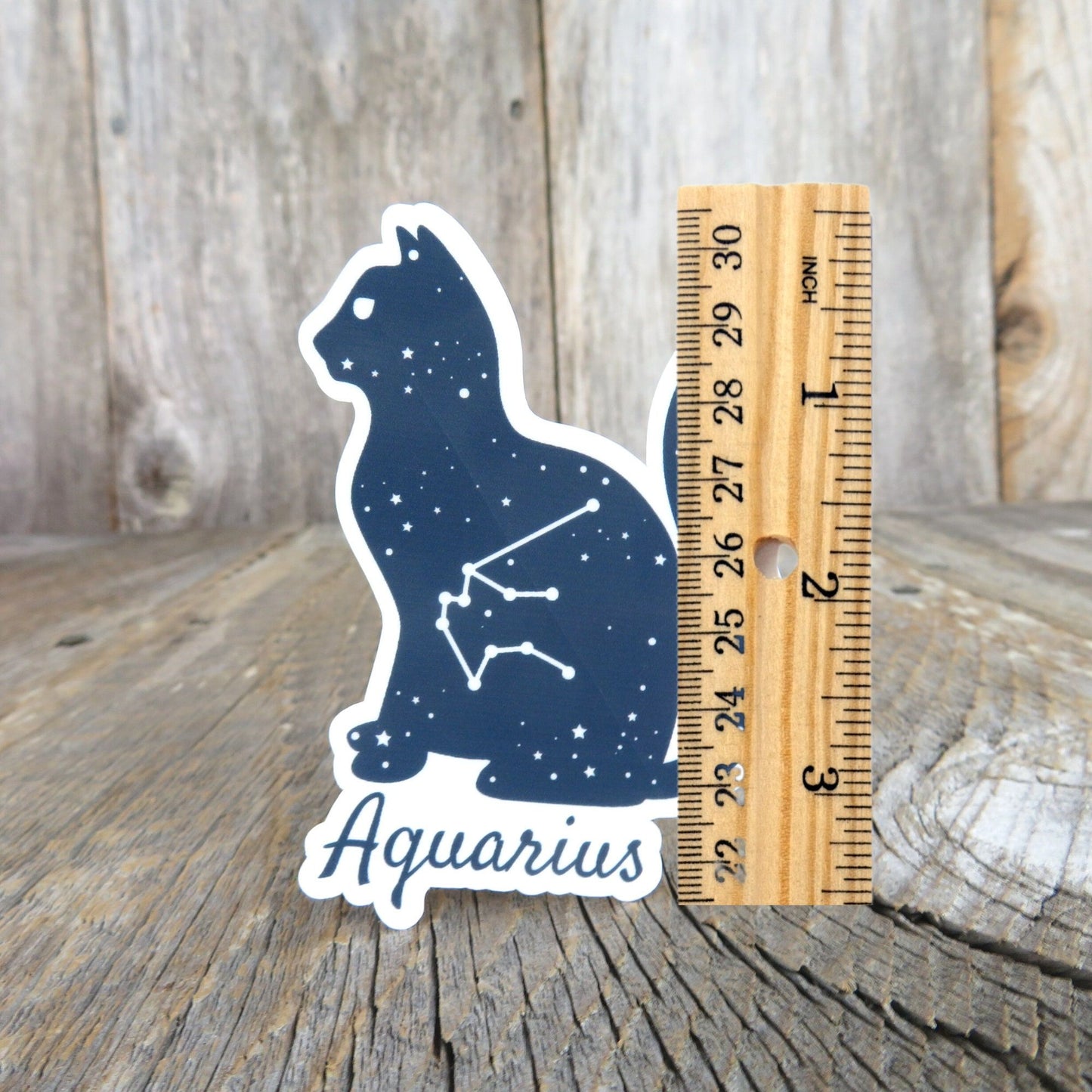 Aquarius Cat Sticker Astrology Birthday Star Sign Waterproof Star Chart