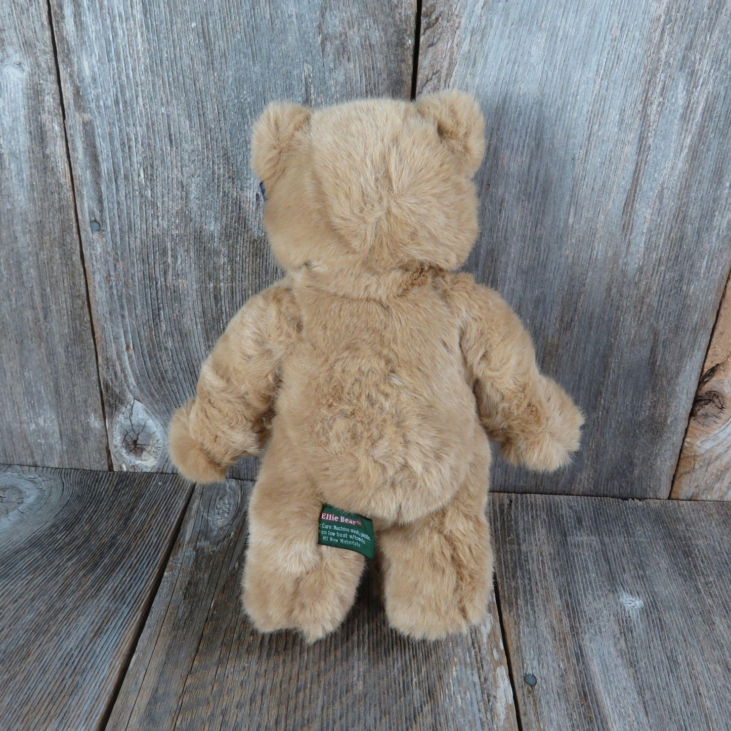 Vintage Bear with Blue Sweater Standing Bear Douglas Company Ear Bow Ellie Bear Stuffed Animal