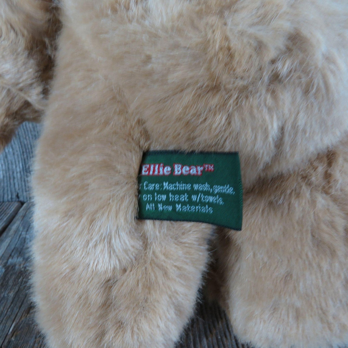 Vintage Bear with Blue Sweater Standing Bear Douglas Company Ear Bow Ellie Bear Stuffed Animal