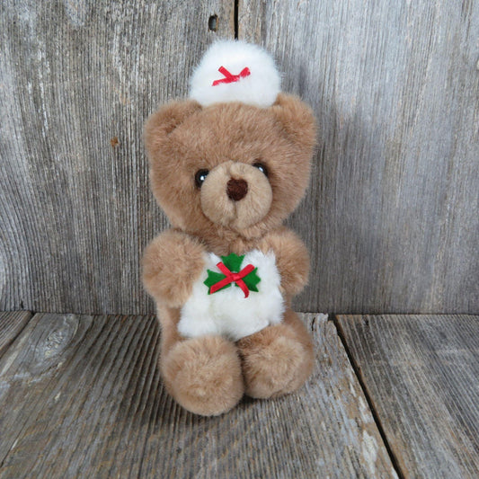 Vintage Bear with Hand Muff and Hat Plush Little Cuddlers Douglas Company 1987 Korea Christmas