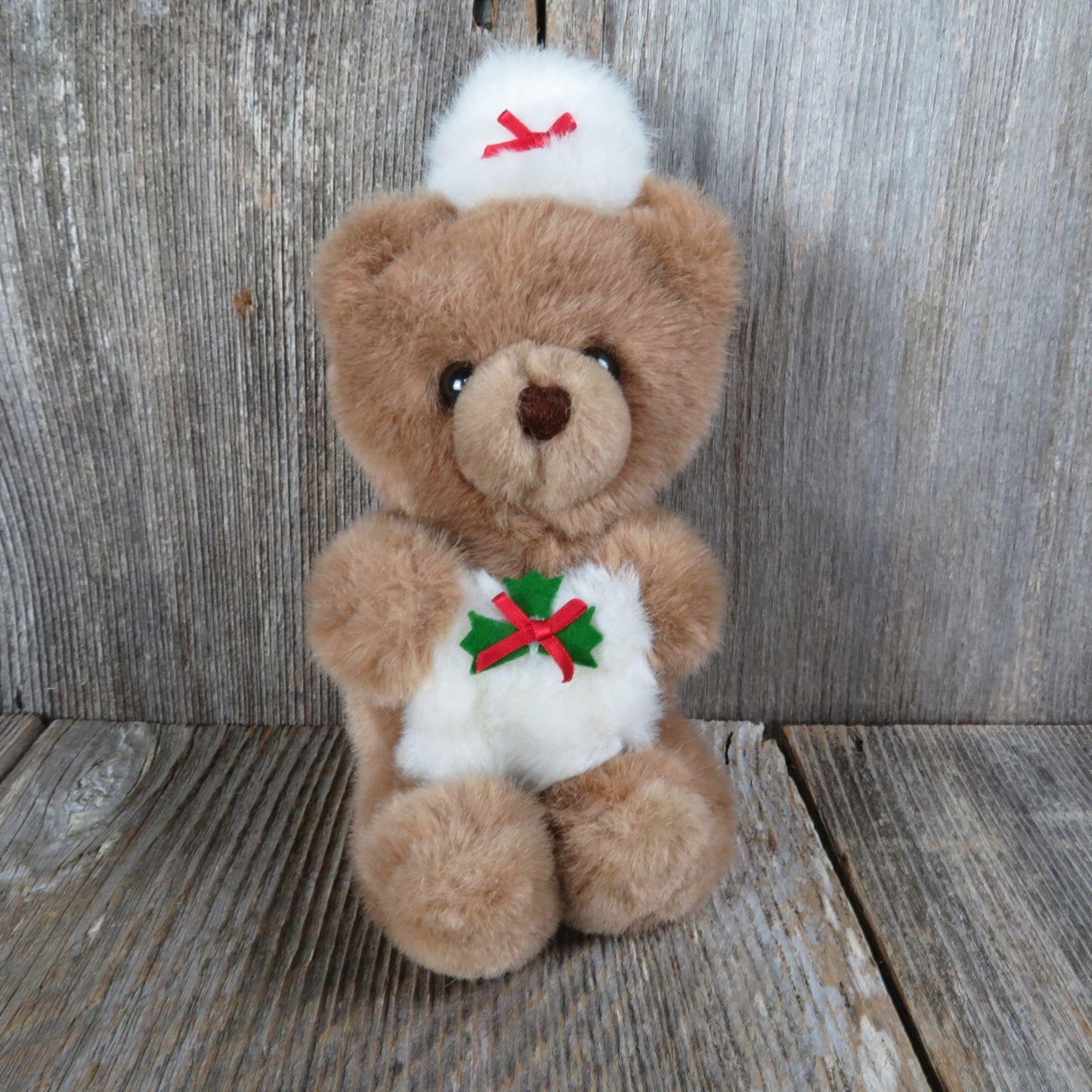 Vintage Bear with Hand Muff and Hat Plush Little Cuddlers Douglas Company 1987 Korea Christmas