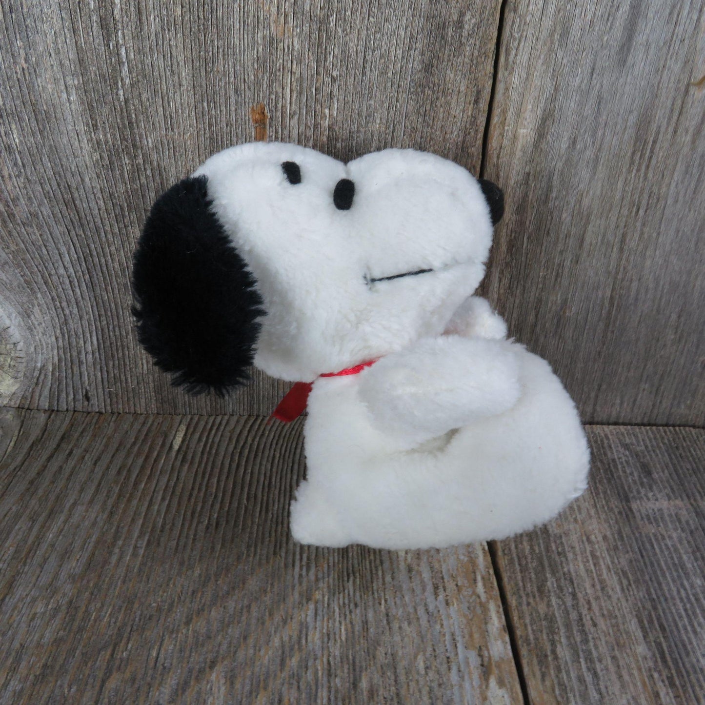 Vintage Snoopy Plush Small White Black Dog Charlie Brown Puppy Stuffed Animal Nut Filled 1968 Korea