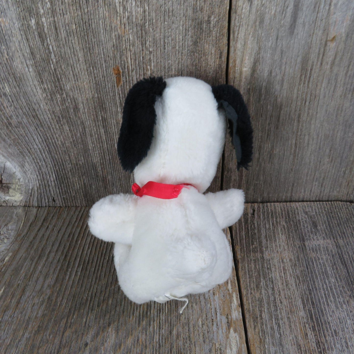 Vintage Snoopy Plush Small White Black Dog Charlie Brown Puppy Stuffed Animal Nut Filled 1968 Korea