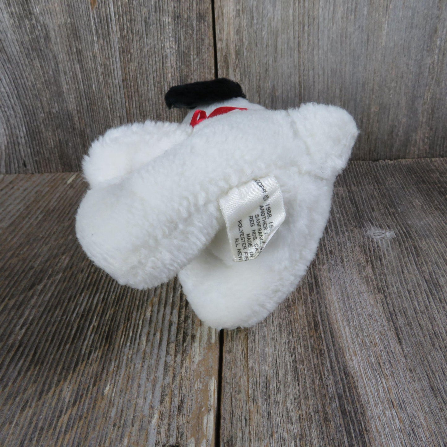 Vintage Snoopy Plush Small White Black Dog Charlie Brown Puppy Stuffed Animal Nut Filled 1968 Korea