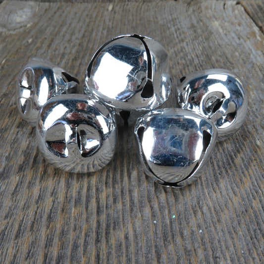 Christmas Jingle Bells Silver Traditional Craft Bells Set of 6 Embellishment Bowl Filler