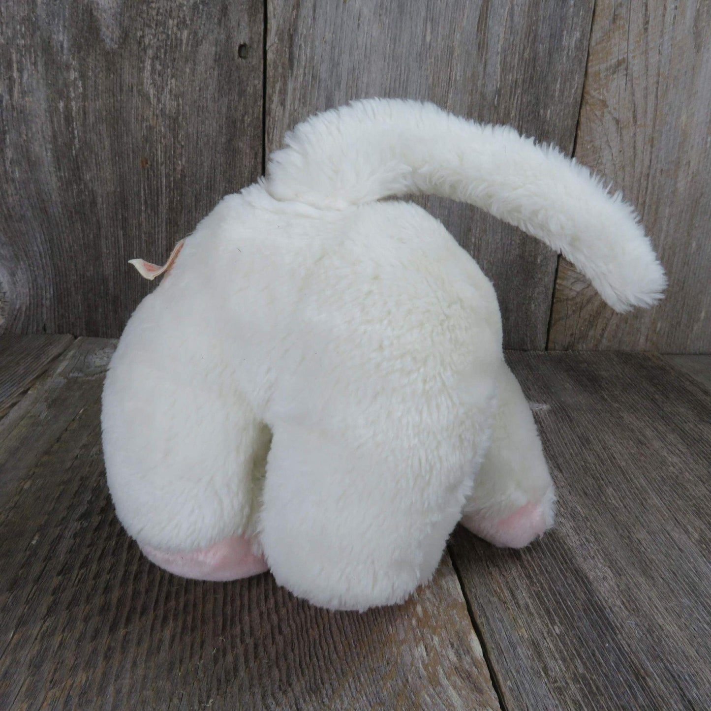 Vintage Cat Plush Newman Importing White Kitten Kitty Stuffed Animal Pink Nose Toy Doll 9 Inch Made in Korea