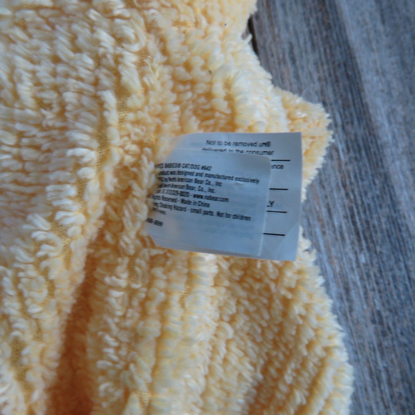 Vintage Yellow Puppy Dog Plush Terry Cloth Nubbies Babies North American Bear Co QVC Stuffed Animal 1999