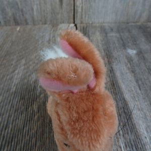Vintage Mini Bunny Plush Rabbit Red Nose Easter Stuffed Animal Nut Filled Fluffy Tail All Fours Standing
