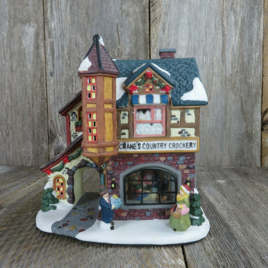 Crane's Country Crockery Christmas Village Interior View Santa's Workbench - At Grandma's Table