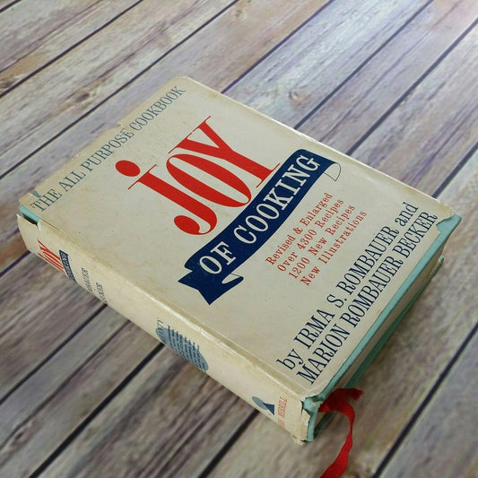 Vintage Joy of Cooking Cookbook Irma Rombauer and Becker 1973 Hardcover with Bookmark Ribbon Dust Jacket
