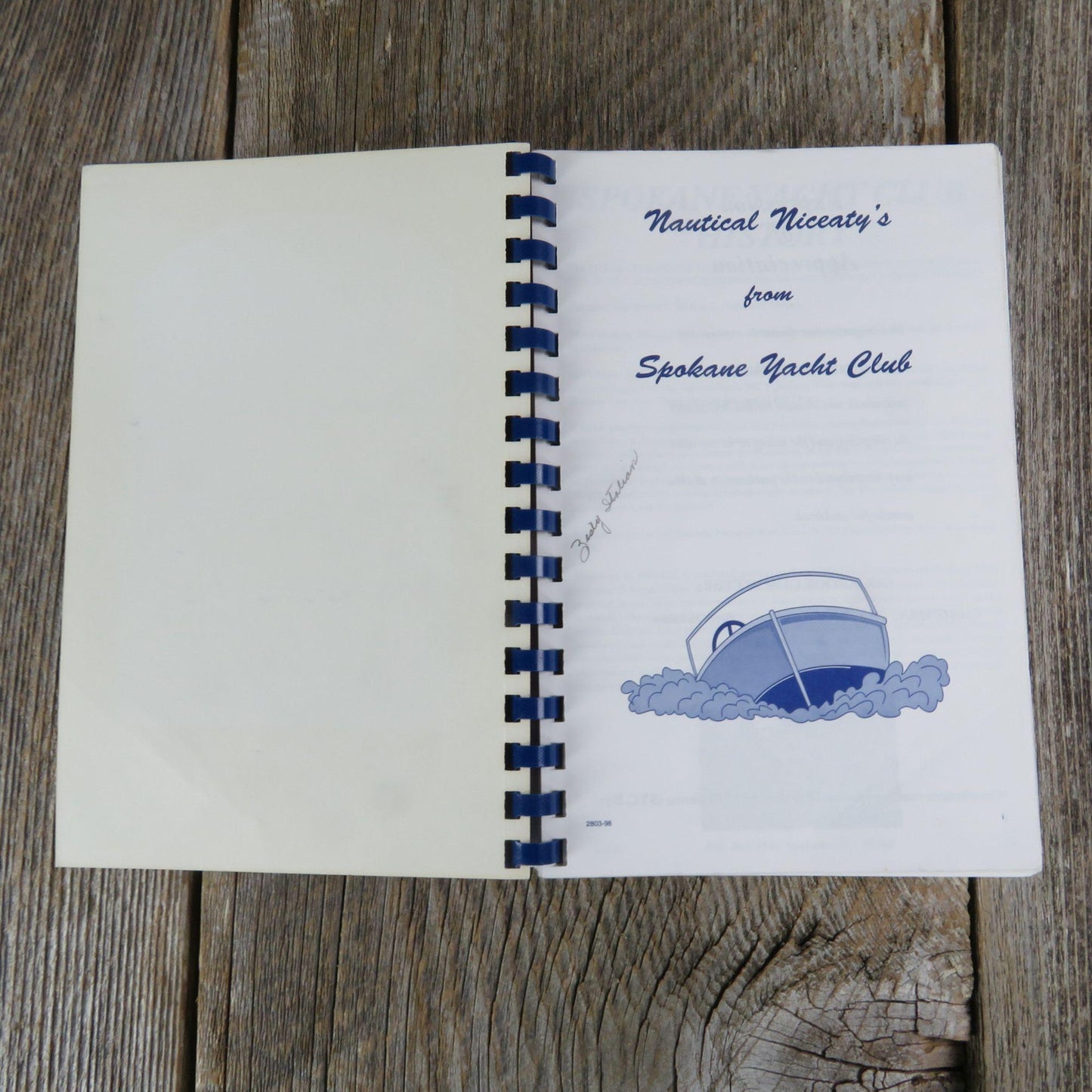 Vintage Washington Cookbook Spokane Yacht Club Nautical Niceaty's 1998