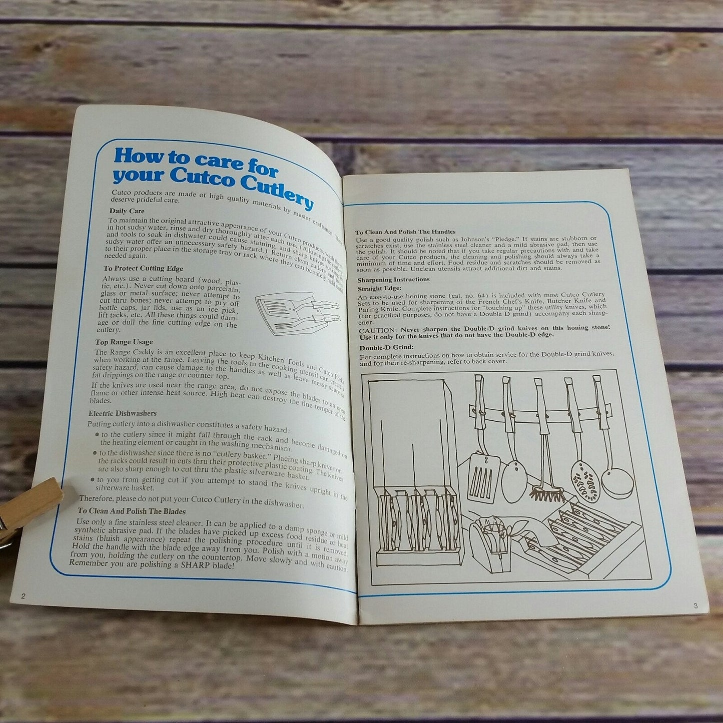 Vintage Cookbook Cutco Use Care Carving Guide Manual Booklet 1976 Paperback
