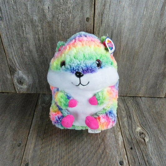 Gerbil Hamsters Belly Buddies Plush Nanco Stuffed Animal Rainbow Pink Guinea