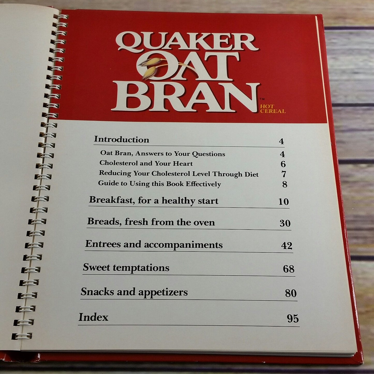 Vintage Cookbook Quaker Oats Oat Bran Recipes 1989 80s Promo Booklet Hot Cereal Spiral Bound Hardcover