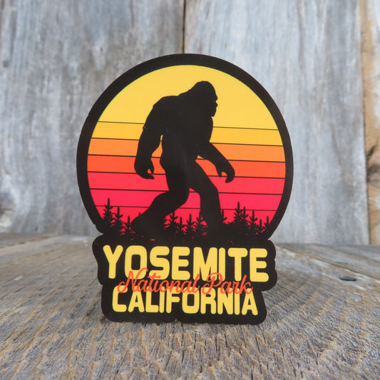 Yosemite National Park Bigfoot Sticker California State Park Retro Sunset Souvenir Waterproof