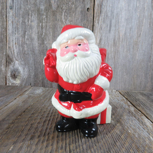 Vintage Santa Christmas Candle Holder Avon Ho Ho Glow Ceramic Old St Nick