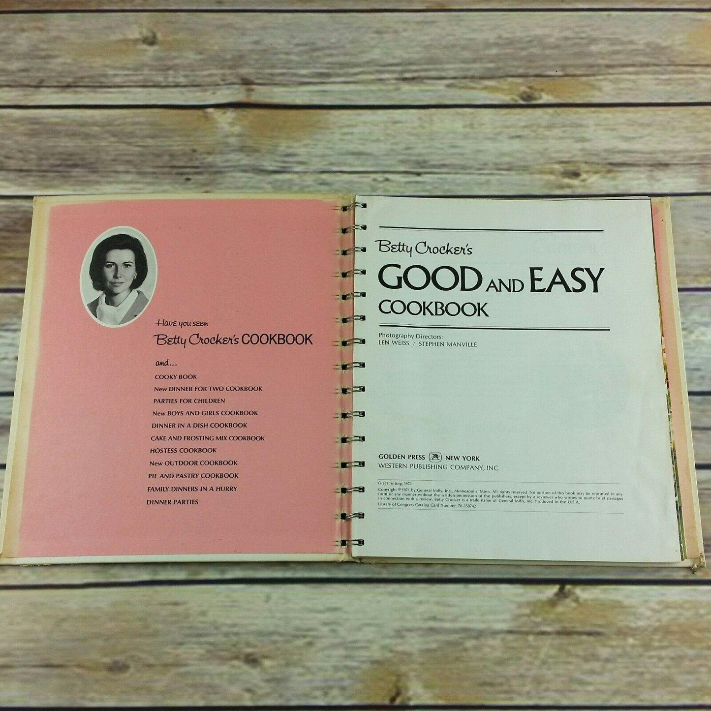 Vintage Betty Crocker Good and Easy Cookbook 1971 1st Printing Golden Press Hardcover Spiral Bound 1970s