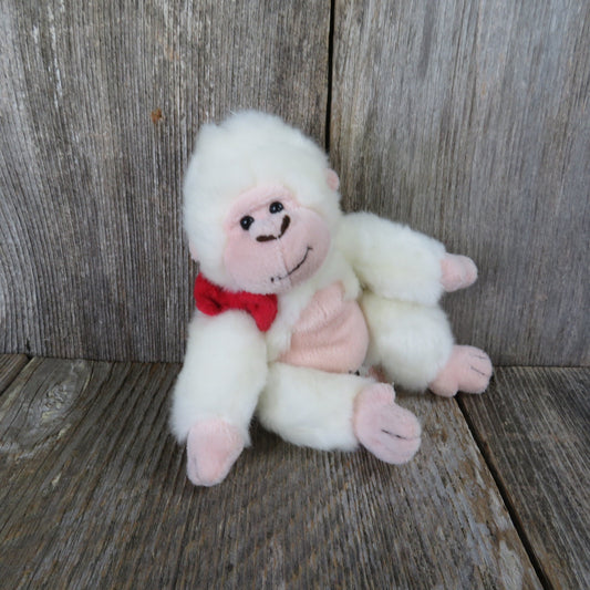 White Gorilla With Red Bow Tie Plush Russ Berrie Monkey Stuffed Animal Gordon Valentines