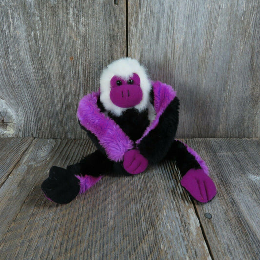 Hanging Monkey Plush Purple Black White Long Legs Fiesta Gibbon Stuffed Animal