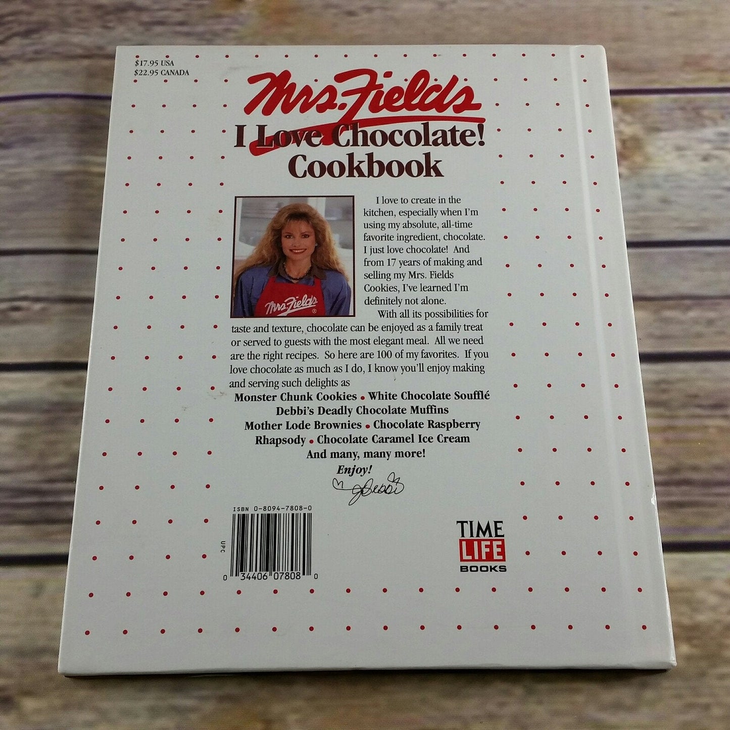Vintage Cookbook Mrs Fields I Love Chocolate 100 Recipes Hardcover Book 1994 Debbie Fields Time Life Books First Print Desserts