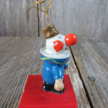 Load image into Gallery viewer, Vintage Clown Alphabet Block Wooden Ornament Blue Red Yellow Wood