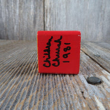 Load image into Gallery viewer, Vintage Clown Alphabet Block Wooden Ornament Blue Red Yellow Wood
