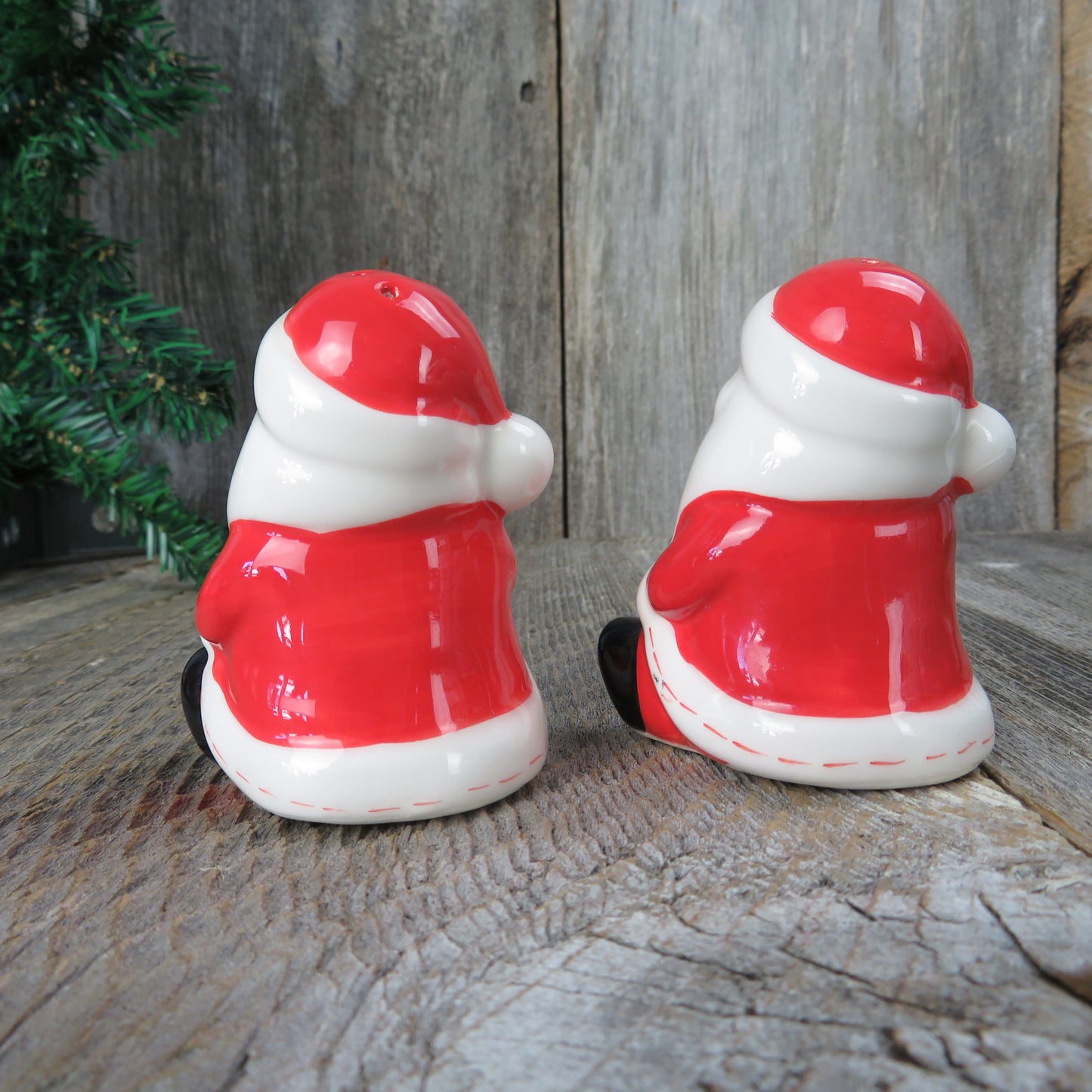 Vintage Sitting Santa Salt and Pepper Shakers Ceramic Christmas