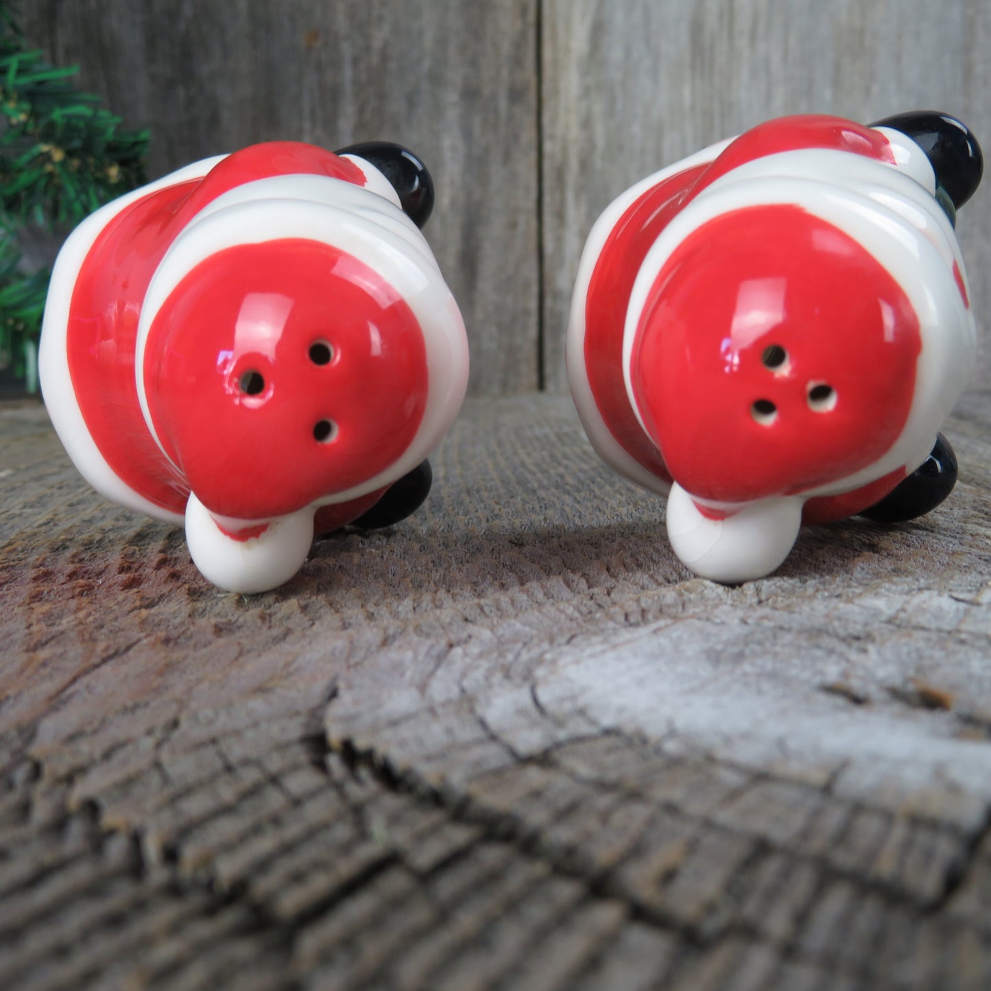 Vintage Sitting Santa Salt and Pepper Shakers Ceramic Christmas