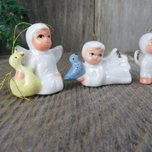 Load image into Gallery viewer, Vintage Angel with Animals Ornaments Set Easter Bunny Bird Duck Squirrel House of Lloyd Christmas