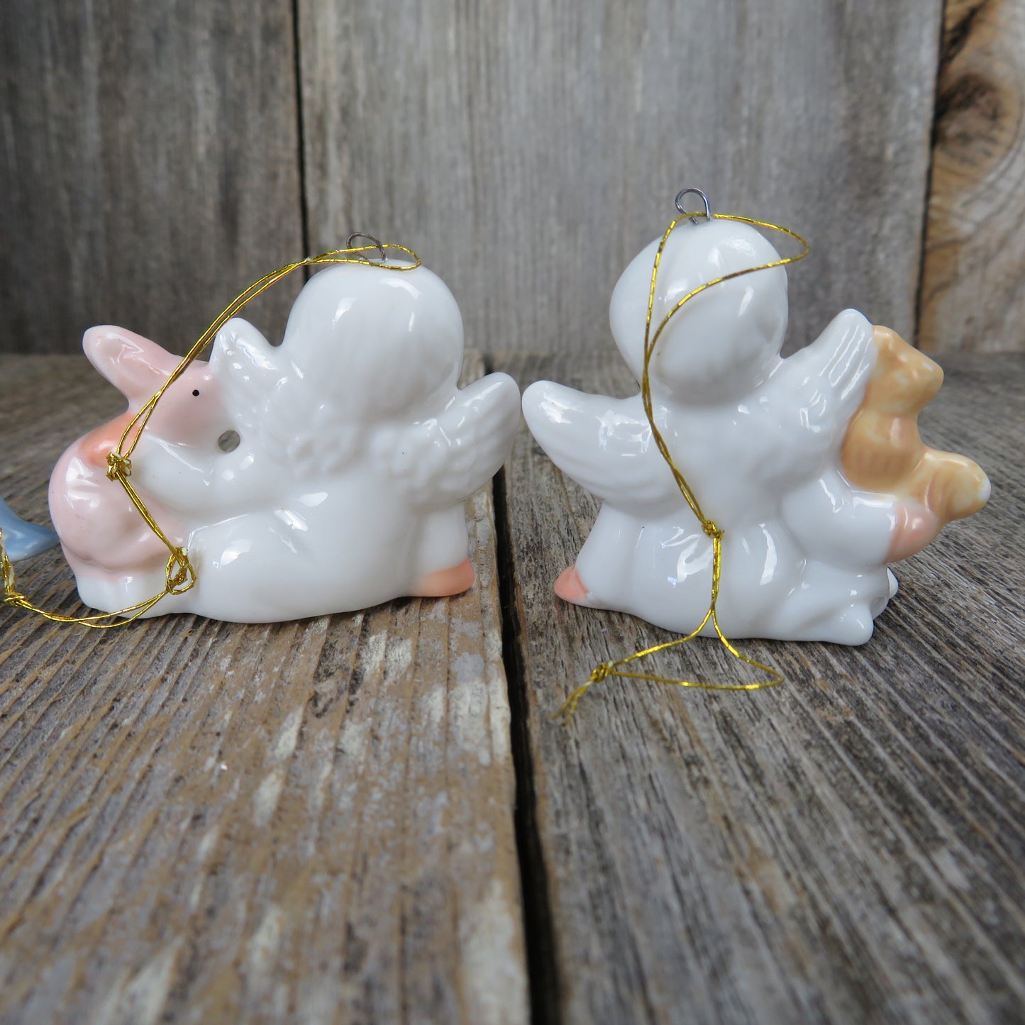 Vintage Angel with Animals Ornaments Set Easter Bunny Bird Duck Squirrel House of Lloyd Christmas