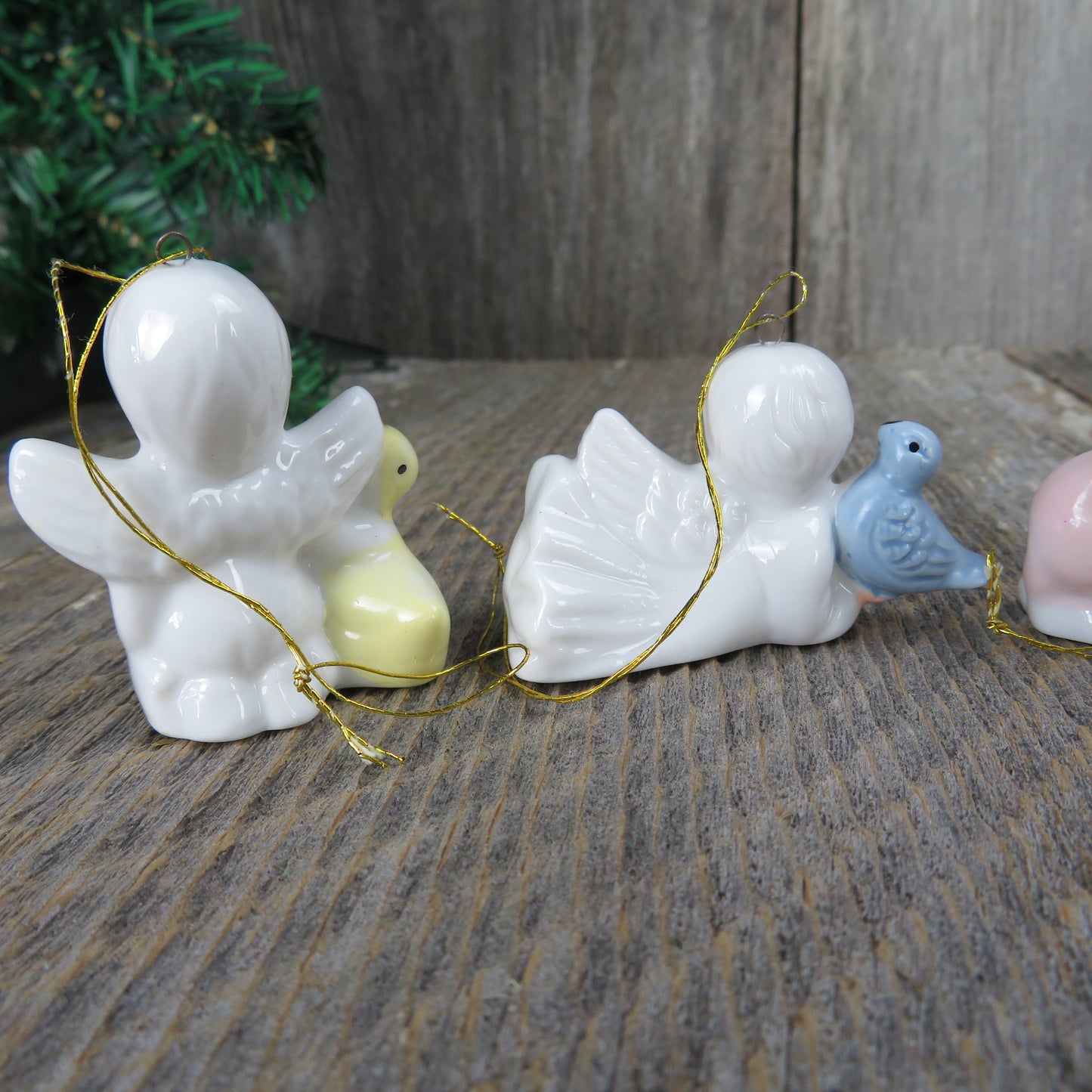 Vintage Angel with Animals Ornaments Set Easter Bunny Bird Duck Squirrel House of Lloyd Christmas