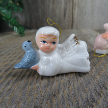 Load image into Gallery viewer, Vintage Angel with Animals Ornaments Set Easter Bunny Bird Duck Squirrel House of Lloyd Christmas