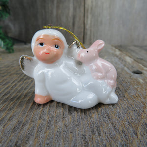 Vintage Angel with Animals Ornaments Set Easter Bunny Bird Duck Squirrel House of Lloyd Christmas