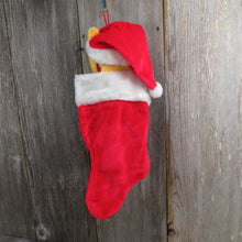 Load image into Gallery viewer, Vintage Winnie The Pooh Christmas Stocking Plush Stuffed Animal Red Santa Hat Holiday Decoration, Christmas Decoration - At Grandma&#39;s Table