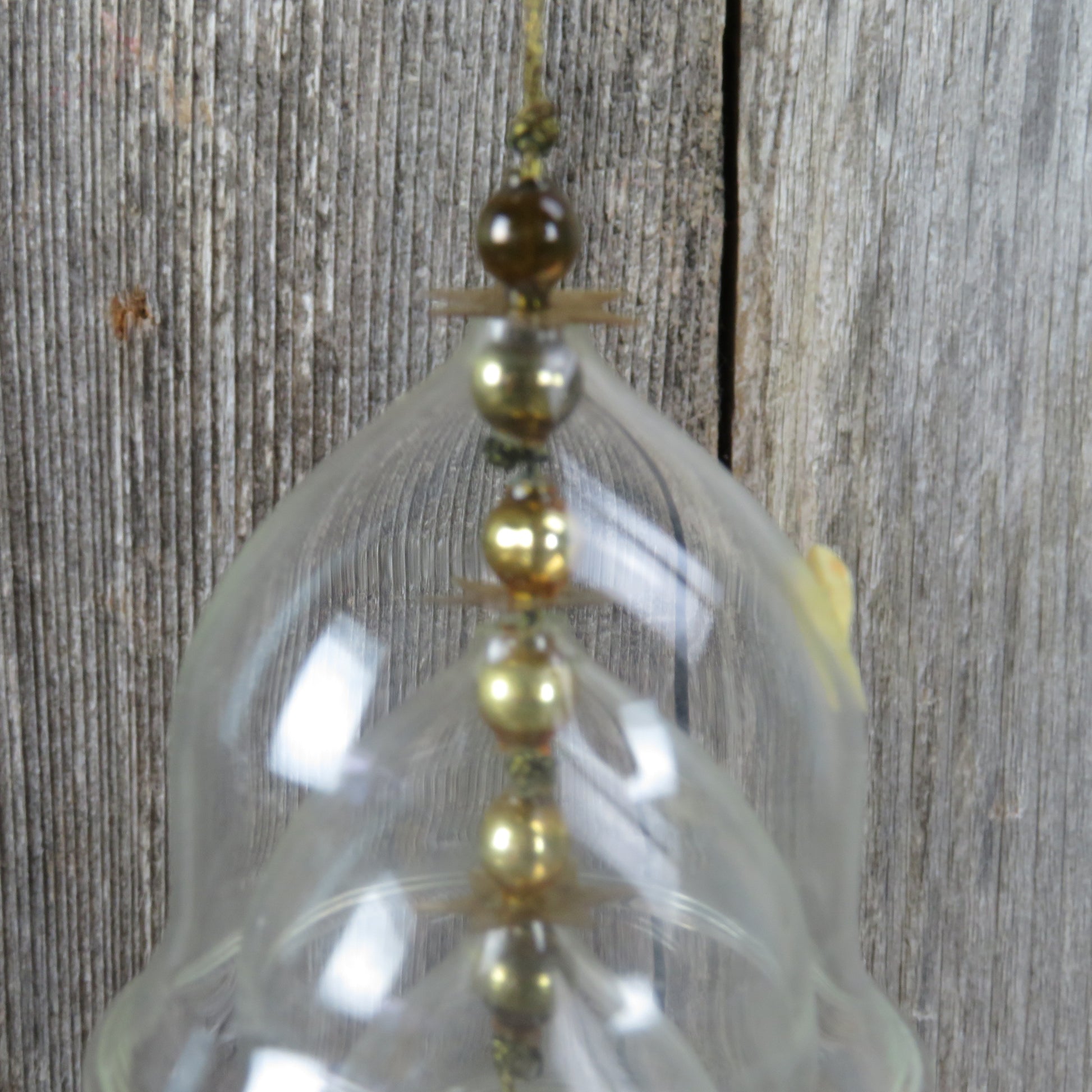 Vintage Glass Bell Ornament Graduated 3 Tier Germany Gold Christmas Ornament Tiered Bell - At Grandma's Table