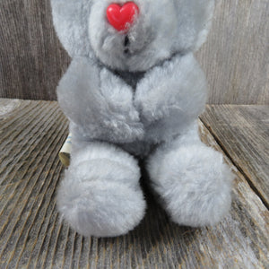 Vintage Teddy Bear Plush Stuffed Animal Heart Nose 1979 Dan Dee Valentines - At Grandma's Table