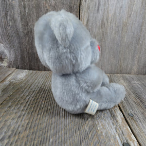Vintage Teddy Bear Plush Stuffed Animal Heart Nose 1979 Dan Dee Valentines - At Grandma's Table