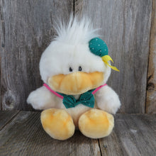 Load image into Gallery viewer, Vintage Duck Plush Mattel Emotions Sailor Suit Girl Green Pink Yellow 1985 Korea Easter - At Grandma&#39;s Table