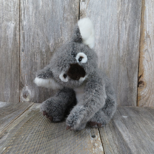 Vintage Koala Plush Grey White Yomiko Russ Stuffed Animal Gray Korea 1980s - At Grandma's Table