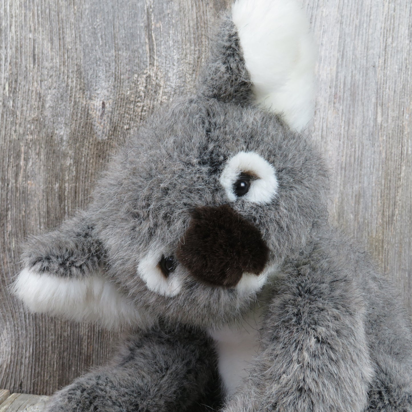 Vintage Koala Plush Grey White Yomiko Russ Stuffed Animal Gray Korea 1980s - At Grandma's Table
