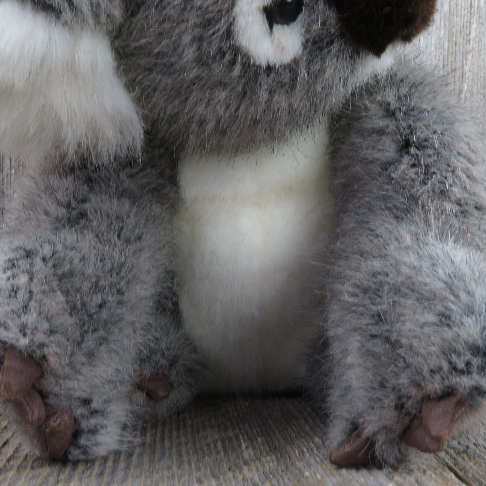 Vintage Koala Plush Grey White Yomiko Russ Stuffed Animal Gray Korea 1980s - At Grandma's Table