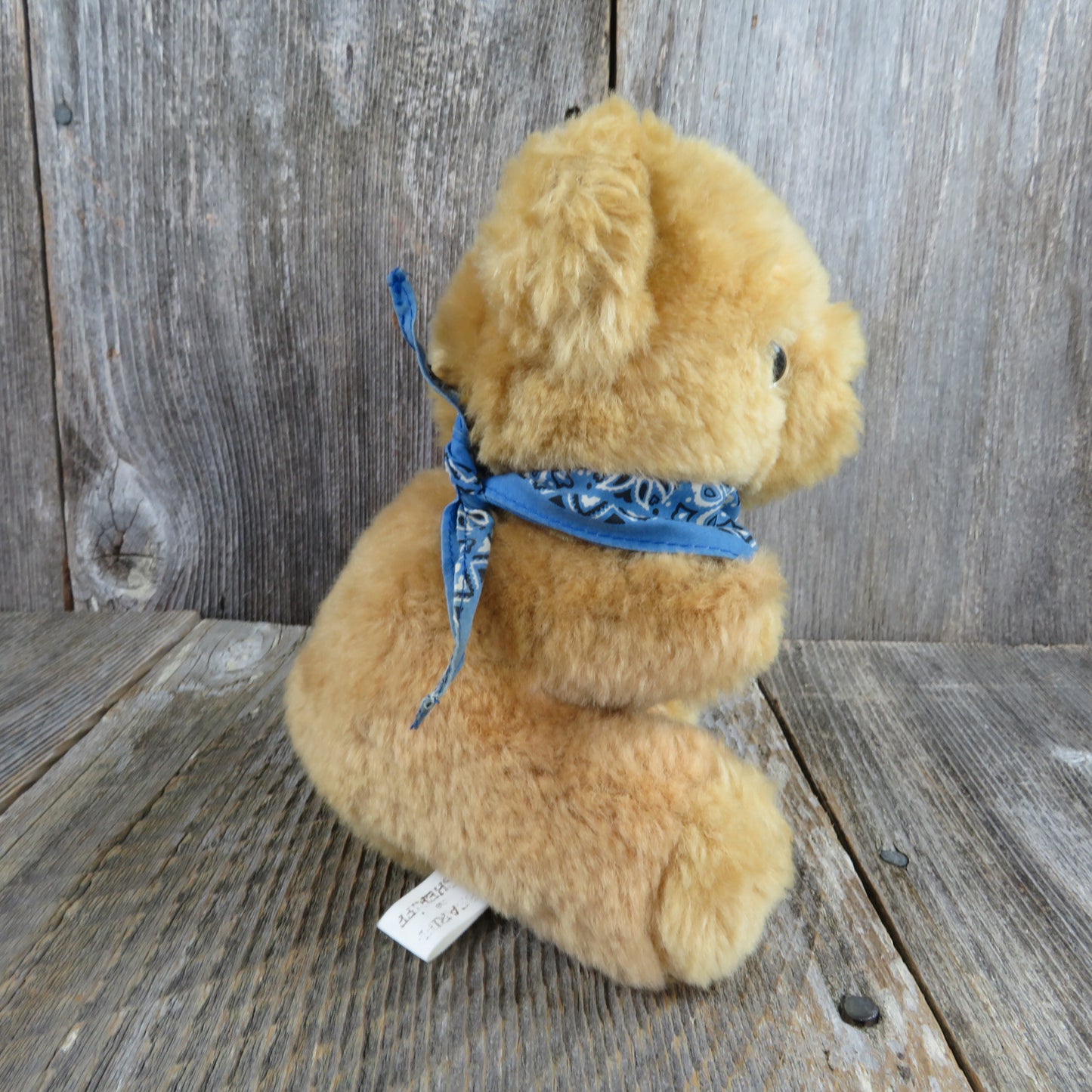 Vintage Teddy Bear Sheriff Plush Avon Beariff Stuffed Animal Blue Bandanna 1986 - At Grandma's Table